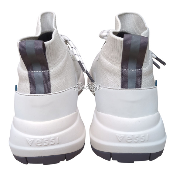Vessi Stormburst High Women 8 White Granite Waterproof Knit DymaTex Sneaker Boot - Picture 7 of 10